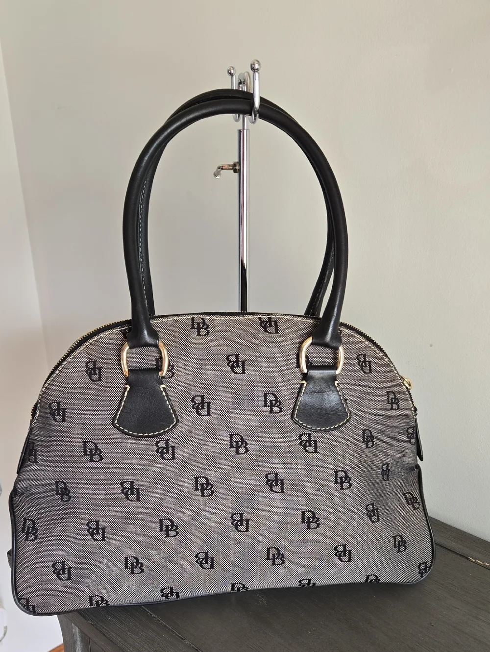 Dooney & Bourke Monogram Dome Satchel Black